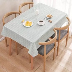 Nordic Style PEVA Grid Tablecloth, Wash Free, Waterproof, Oil Proof, And Dustproof, Table Mat, Plastic Grid Coffee Table Cloth