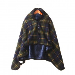 Flannel Blanket, Button Down Blanket, Office Shawl Blanket, Spot Distribution Blanket, Checkered Shawl, Thickened Cloak