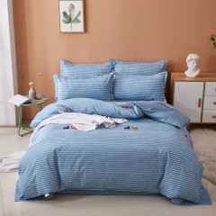 Thickened Pure Matte Four Piece Bedding Set, Bed Sheets, Quilts, Dormitory Three Piece Bedding Set, Simple Twill Four Sets