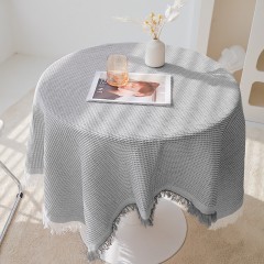 Nordic French Ins Style High-End Feeling Circular Cotton Linen White Lace Dining Table Cloth Rectangular Tea Table Cloth Wholesale