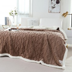 High Weight Taffel Blanket, Jacquard Cotton Blanket, Lamb Blanket, Milk Velvet Leisure Blanket, Cover Blanket, Lunch Blanket