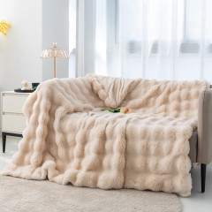 Tuscany Bubble Rabbit Blanket, Flannel Sofa Blanket, Summer Air Conditioning Blanket, Leisure Nap Blanket, Blanket Cover, Wholesale