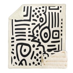 Original Double Layered French Velvet Blanket With Zebra Pattern Printed Blanket, Home Living Room Sofa Cover Blanket, Support For Fixed Logo