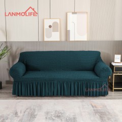 Simple Fabric Seersucker Sofa Cover, All Inclusive, Universal Cover, Small And Fresh Three Person Anti Slip Elastic Sofa Cover Wholesale