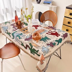 Cream Style Tablecloth Ins Cotton Linen Student Desk Internet Red Photo Background Set Floor Stall Dining Table Cloth Art Tea Table Cloth