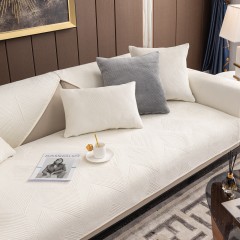 Cross Border New Nordic INS Cream White Plush Sofa Cushion Winter Fabric Thickened Non Slip Sofa Cushion Cover