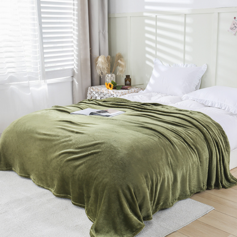 Solid Colored Blankets,Coral Velvet Thickening, Fl...