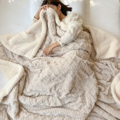 Thickened Coral Velvet Flannel Lamb Velvet Blanket Nap Sofa Cover Blanket Office Shawl Air Conditioning Blanket