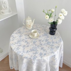 INS Minimalist Rural Style Blue Floral Lace Tablecloth With Photo Background Cloth, Outdoor Camping And Picnic Cloth, Tea Table Cloth