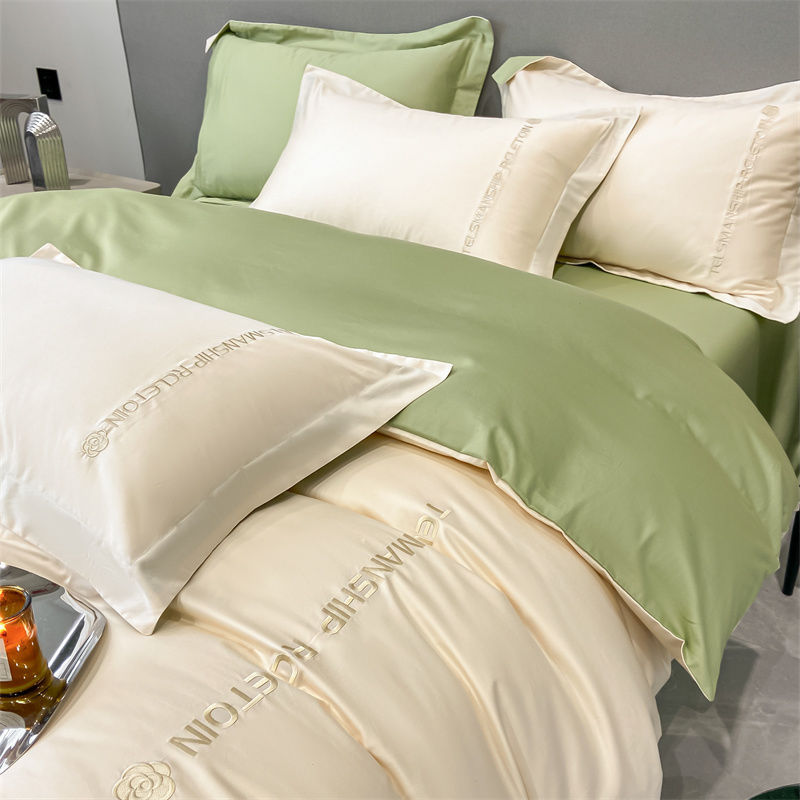 Four Piece Ice Silk Set, Light Luxury Nordic Style...