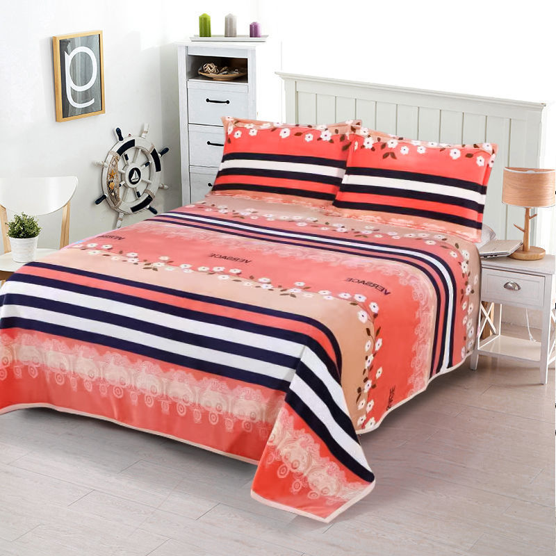 Bed Sheets, Velvet, Flannel, Single Piece Coral Ve...